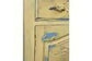 Sideboard Cupboard Yellow with Blue Roses