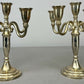 Pair of Candelabras Vintage French Style Metal Five Arm Candle Holders LOT 6483