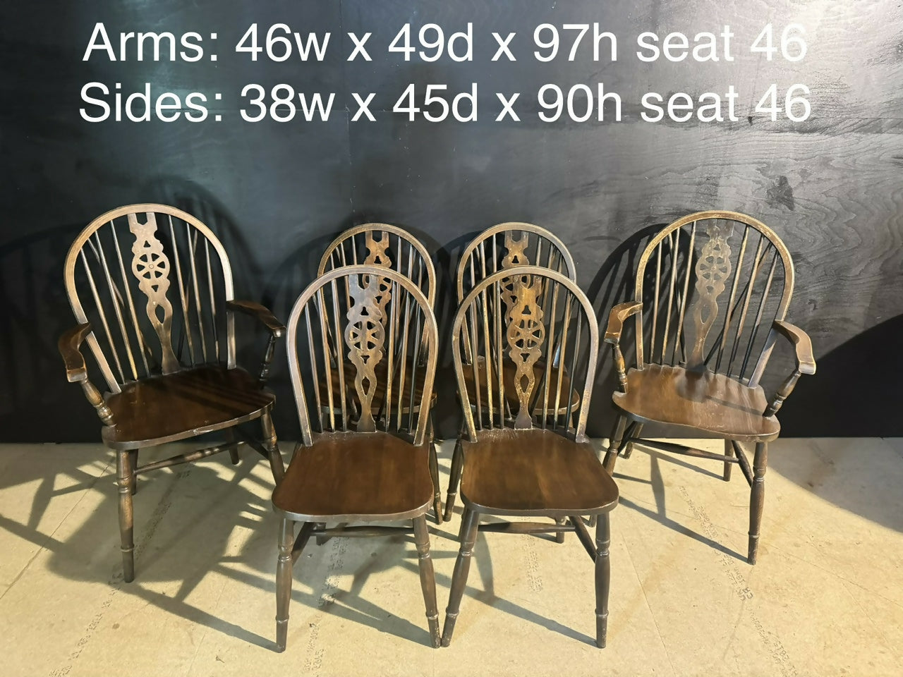 Set 6 Wheel Back Dining Chairs