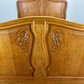 Bed Vintage French Louis XVI Double Bed Frame Oak Carved Headboard LOT 3654