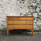 Vintage Oak Tallboy Chest of Drawers: Antique Cabinet with Detailing Four Drawer