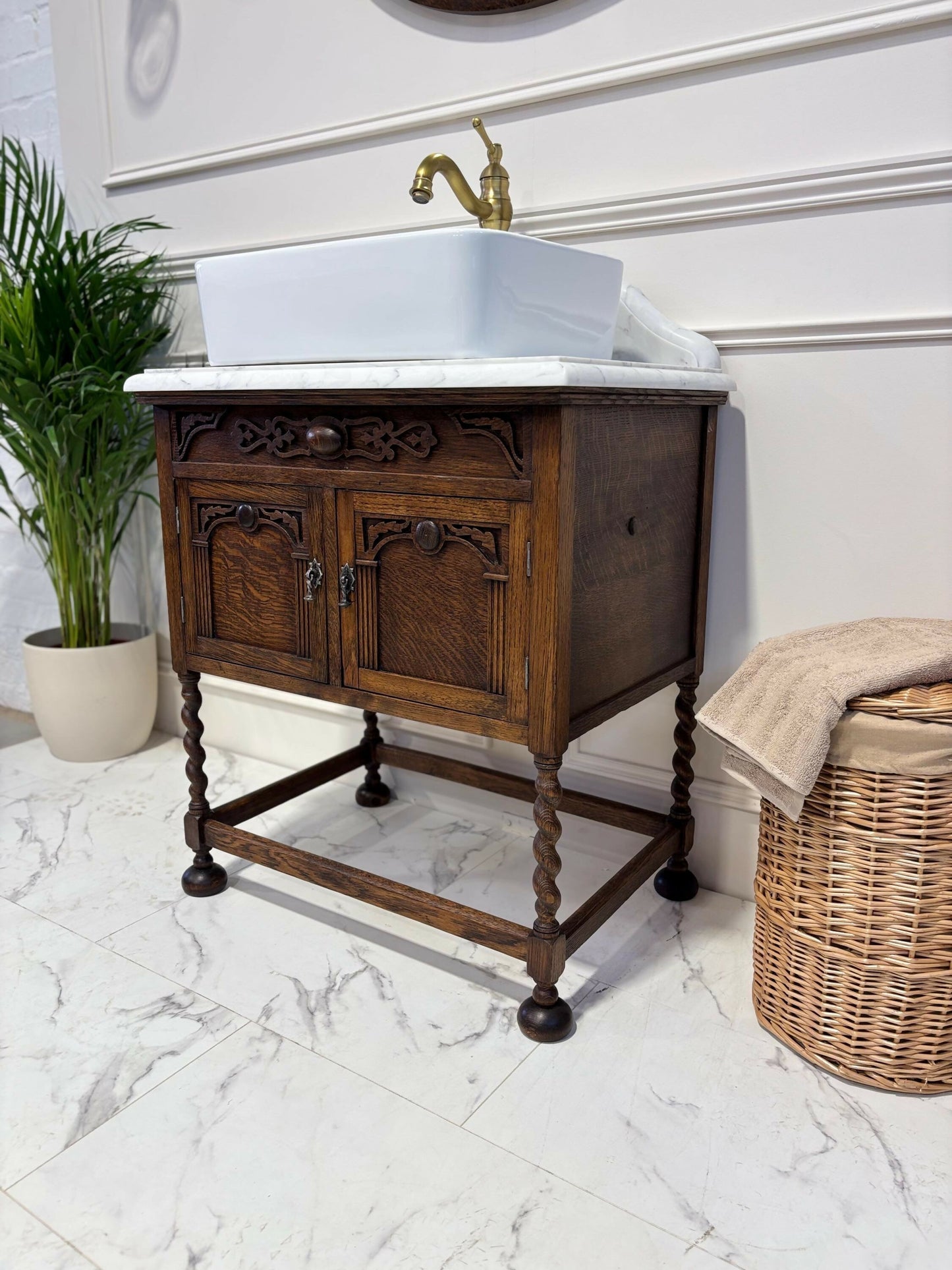 Vintage Vanity Unit Made to Order Vanity Unit Custom Made Bathroom Furniture Antique Traditional Bathroom Washstand Basin Unit