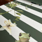 Whimsical Frog and Floral Green & White Striped nested Tables