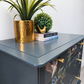 Vintage Stag Minstrel Chest of Drawers – Dark Grey with Botanical Bird Design
