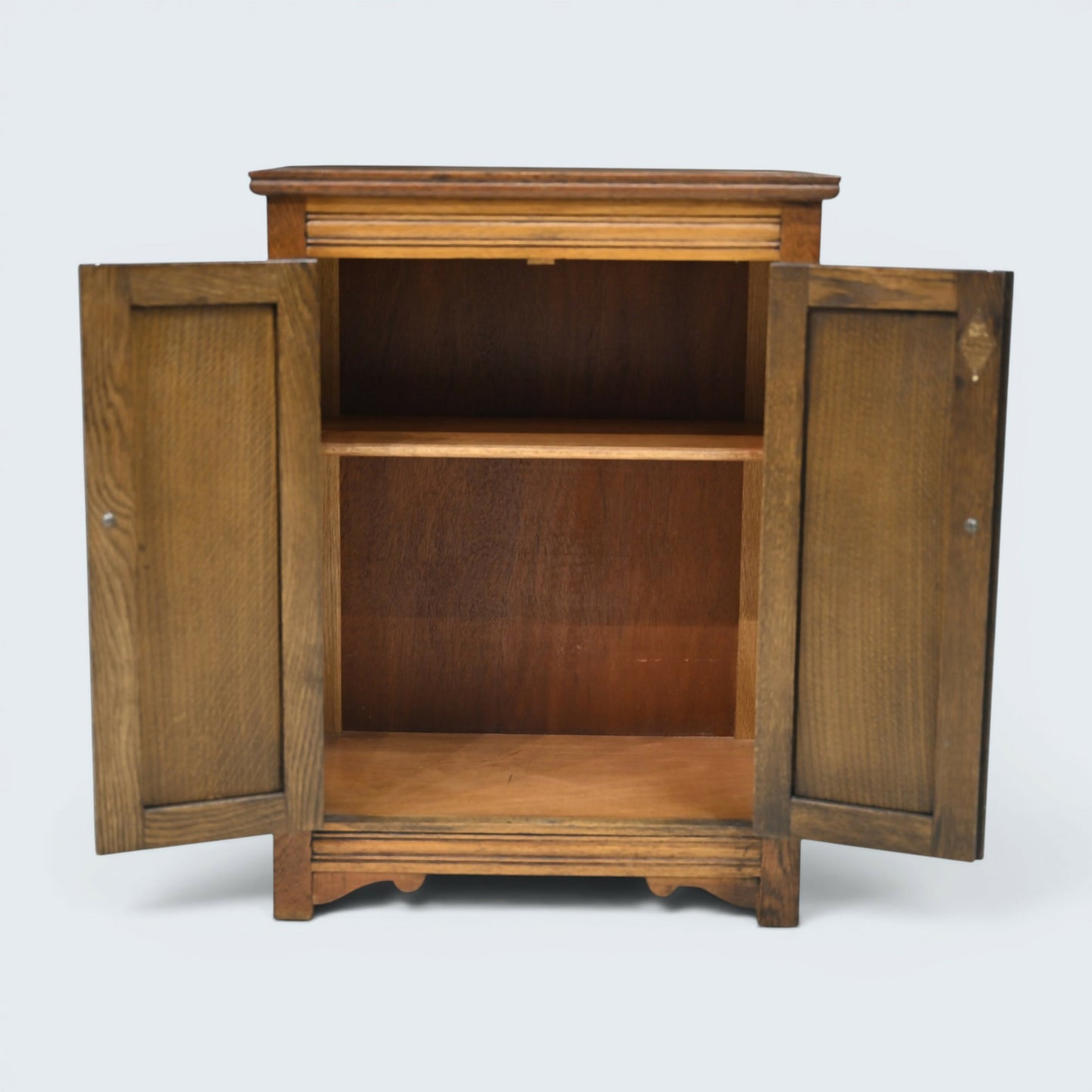 Old Charm Linenfold Cupboard Bedside Cabinet 2 Door Light Oak FREE UK DELIVERY*