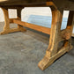 French Bleached Oak Trestle Farmhouse Dining Table