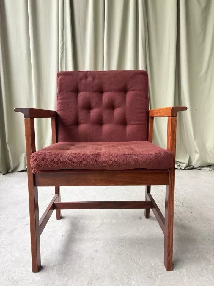 Vintage Late Mid Century Oak Chair Side Armchair Danish Scandi Retro R1087