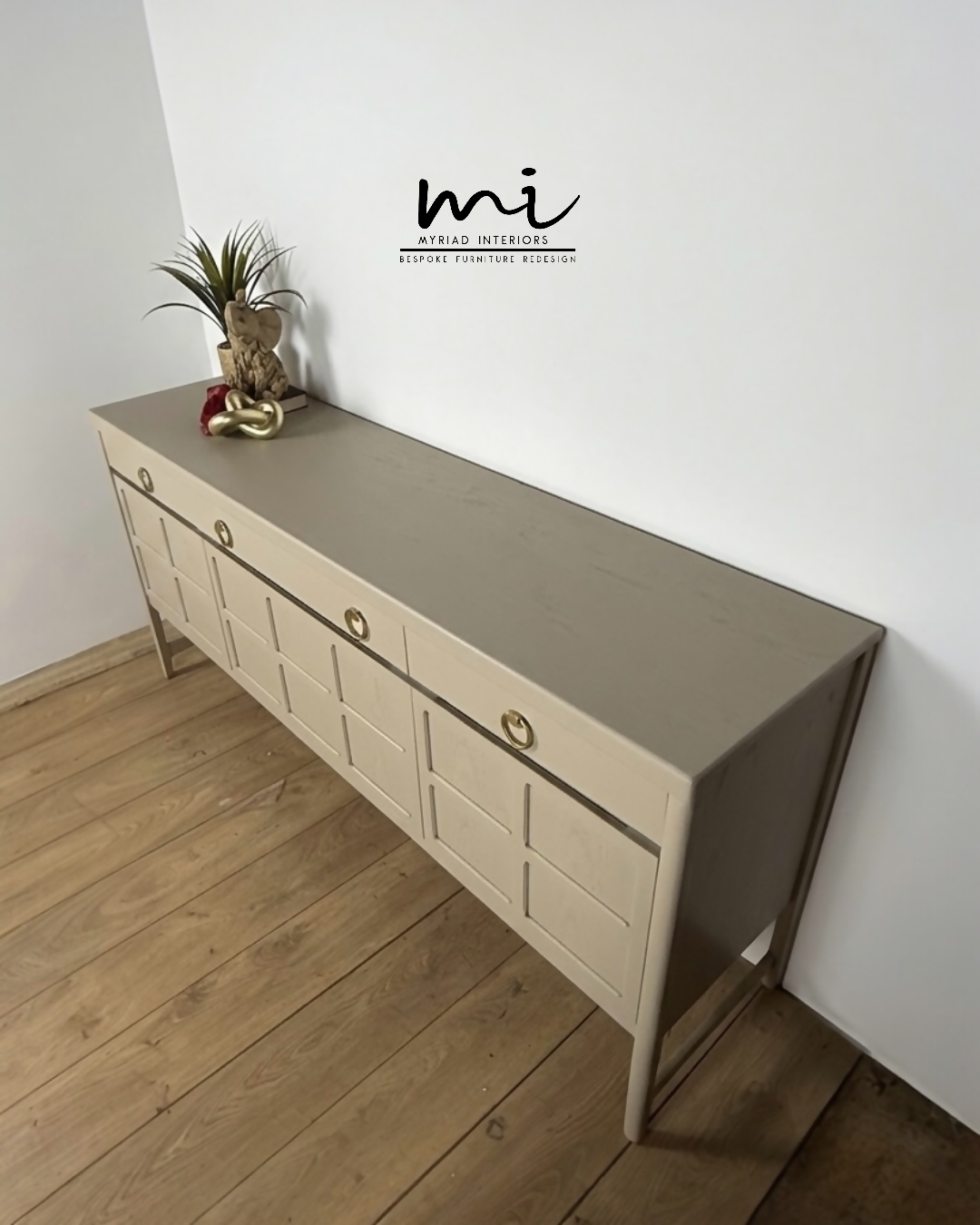 Refinished Large Neutral Vintage Nathan Sideboard with drinks cabinet - beige, cream, cocktail cabinet, tv stand, media unit, retro nude