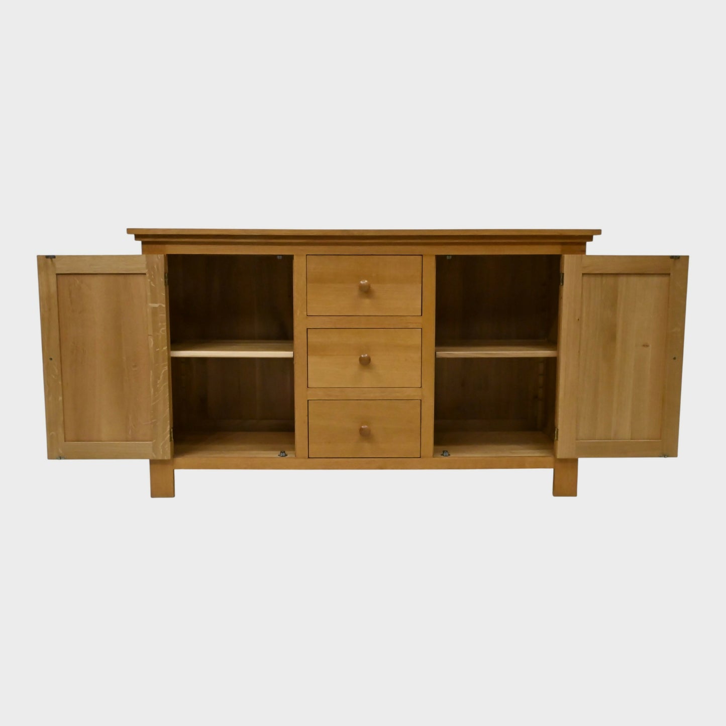Light Oak Sideboard 2 Cupboards 3 Central Drawers Shelves FREE UK Delivery*. SBR10990/0110E