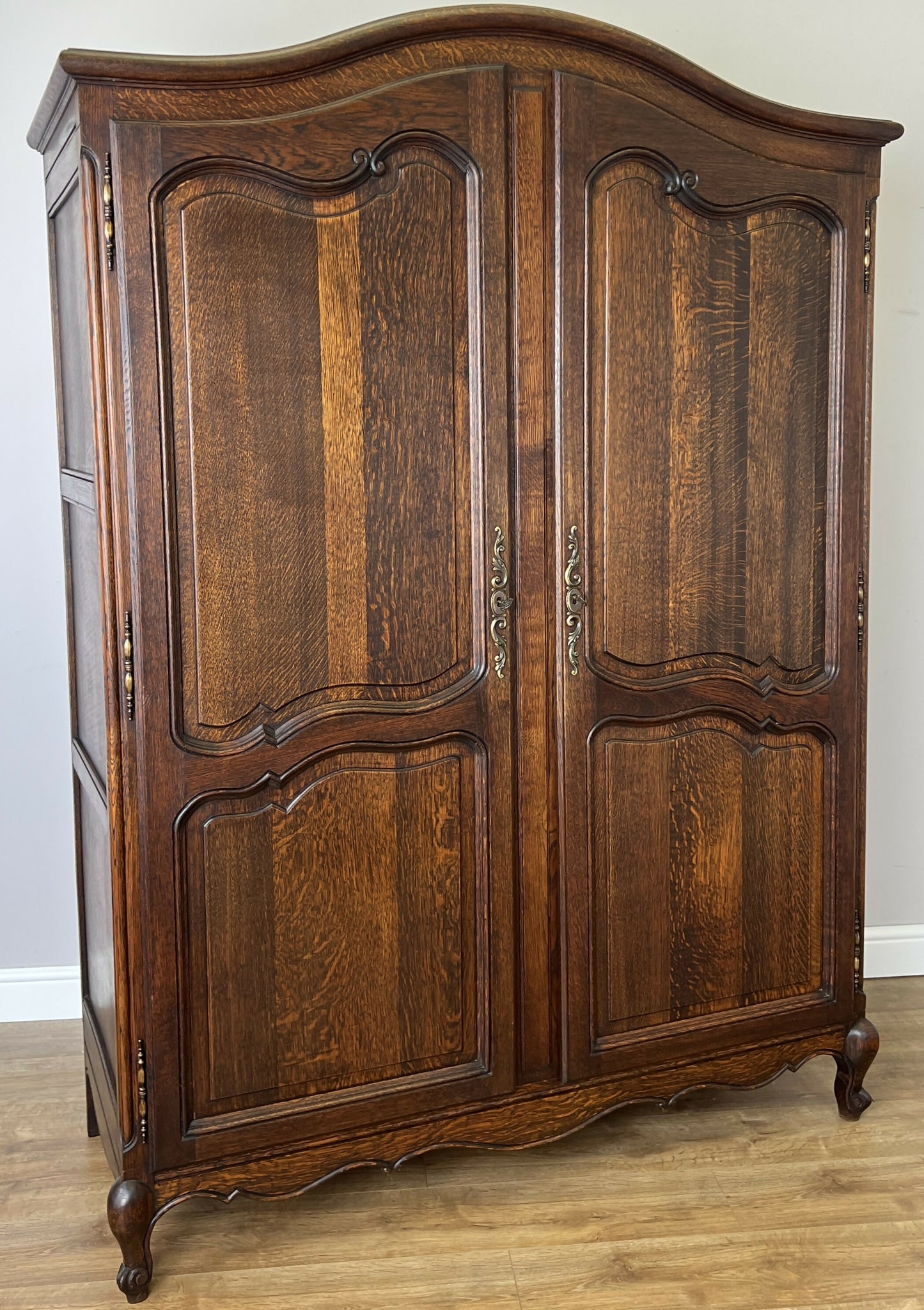 Wardrobe Antique French Louis XVI Style Oak Two Door Carved Armoire LOT 6464