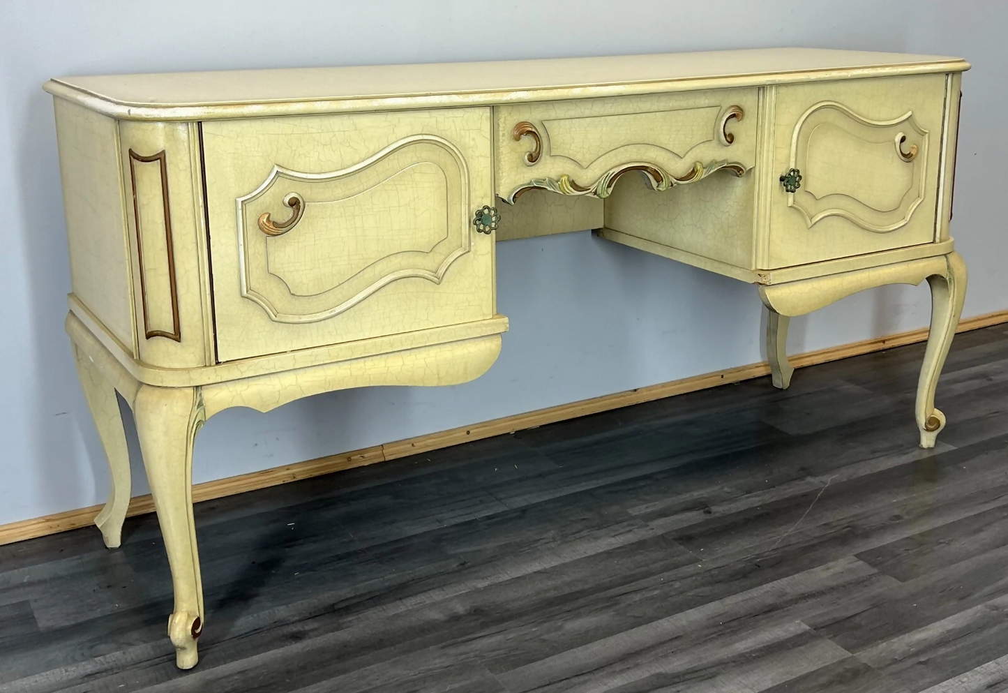 Sideboard Vintage French Louis XIV Shabby Chic Commode Carved Cabinet LOT 3106