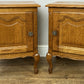 Pair of Bedside Tables Vintage French Louis Oak Nightstands Cabinets LOT 6295