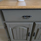 Vintage Oak Sideboard | Olive Green Painted Sideboard with Natural Oak Top