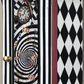 Wonderland Inspired Grandfather Clock | Whimsical Harlequin Floor | Maximalist Home Accent