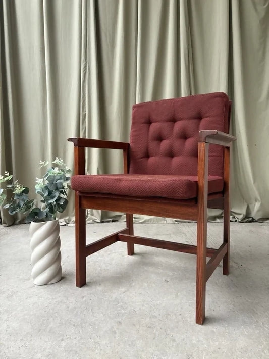 Vintage Late Mid Century Oak Chair Side Armchair Danish Scandi Retro R1087