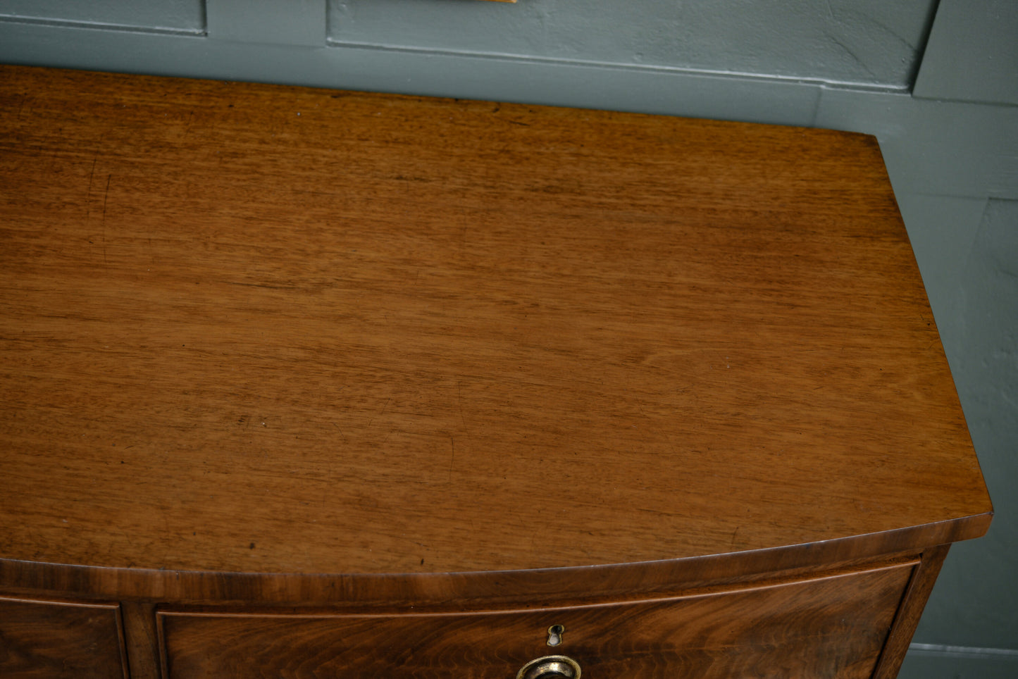 Georgian Mahogany Bow Fronted Chest of Drawers - 2 Over 3