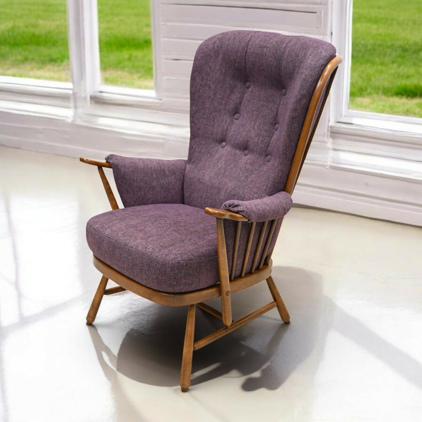Ercol Evergreen Easy Chair Armchair Golden Dawn New Webbing EXC FREE UK Delivery