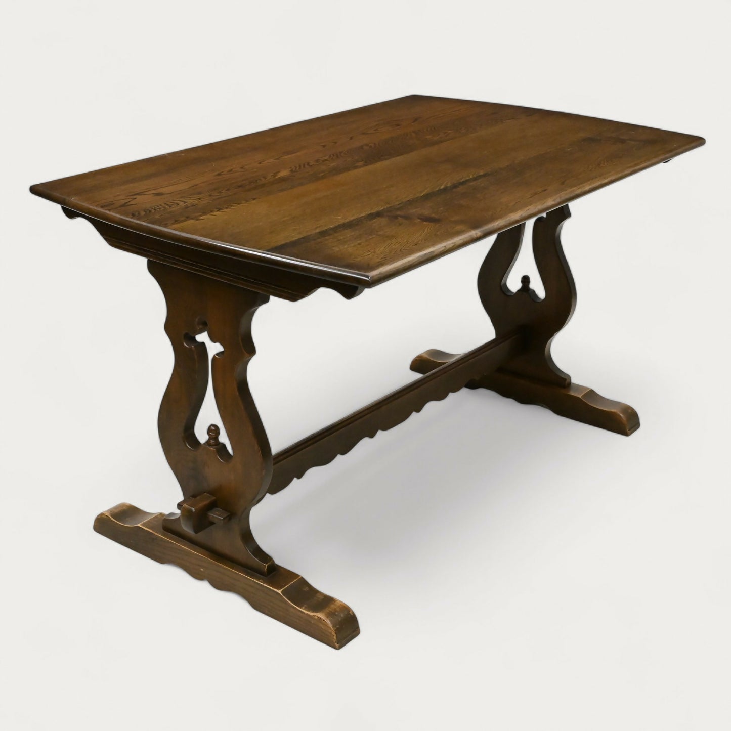 Small Old Charm Dining Table Solid Oak Refectory Style Bow End FREE UK Delivery*. SBR10836/1508E