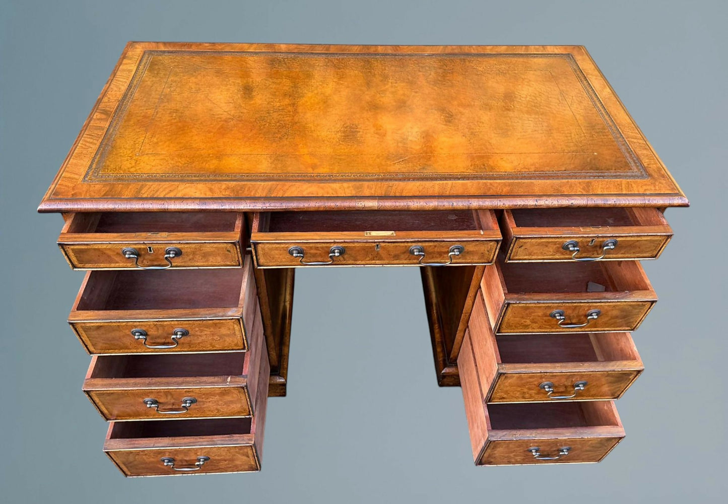 Good Quality Heals of London Walnut Pedestal Desk