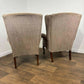 Pair of Matching Wingback Fireside Chairs On Cabriole Supports
