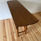 Vintage Mid Century Teak Drop Leaf Table Formica Circular Dining Table