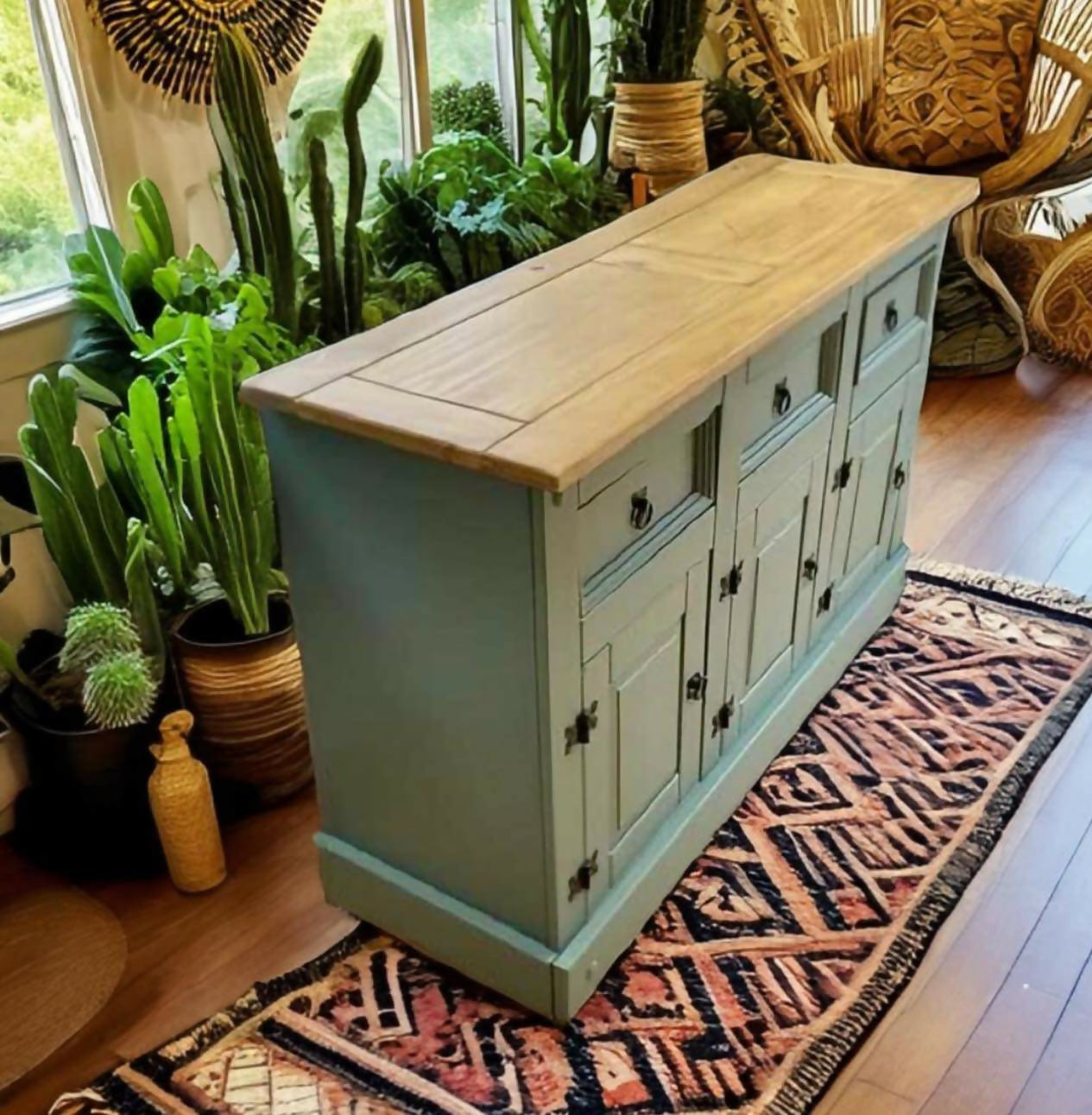 French Chic Steaming Green upcycled sideboard