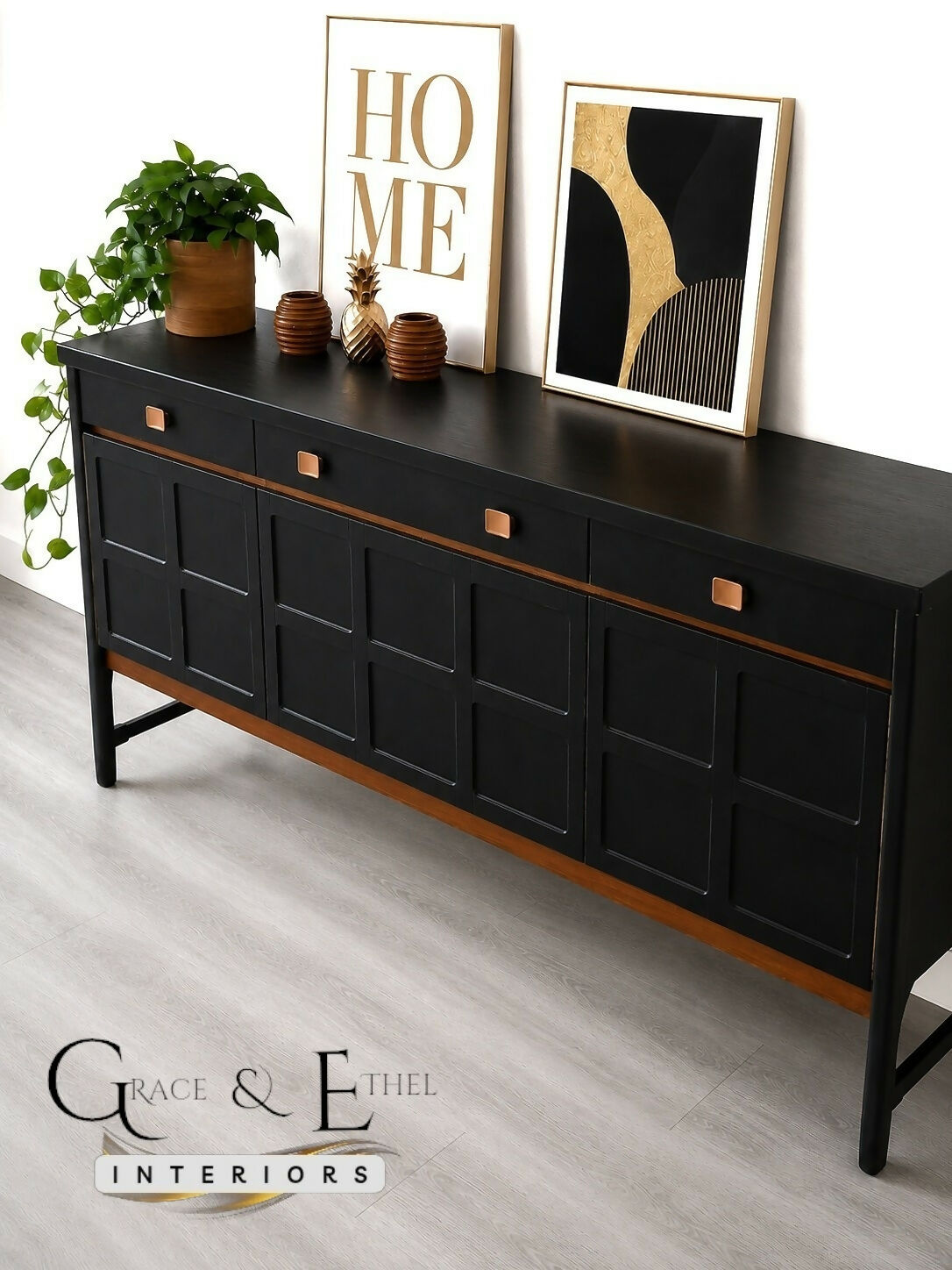 PAINT TO ORDER -Black Nathan sideboard, cocktail cabinet