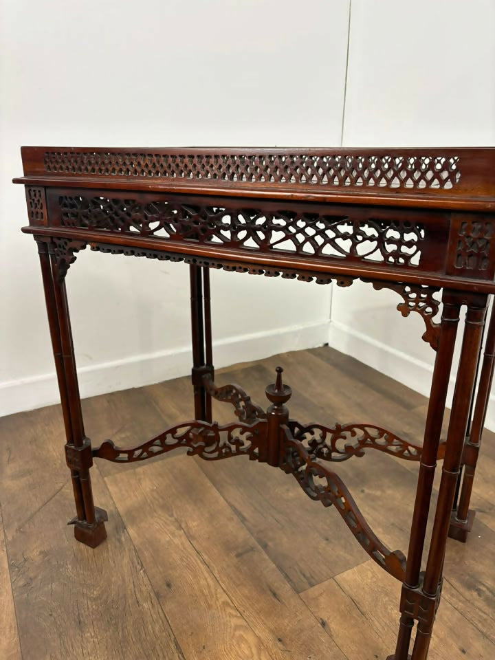 Reproduction Mahogany Chippendale Style Silver Table