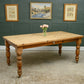 Vintage Pine Farmhouse Dining Table with Drawer on Castors - 6FT