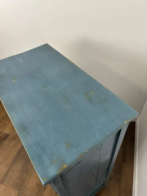 Reclaimed Indian Blue Distressed Cupboard