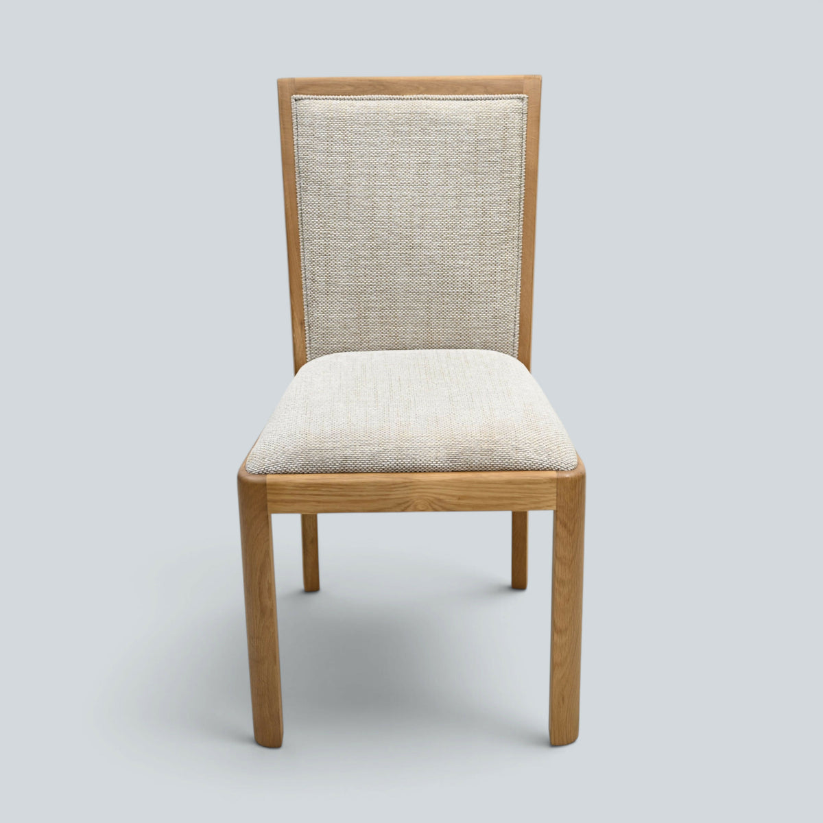 6 Oak Dining Chairs Beige Fleck Upholstery EXC Very Clean FREE UK Delivery*