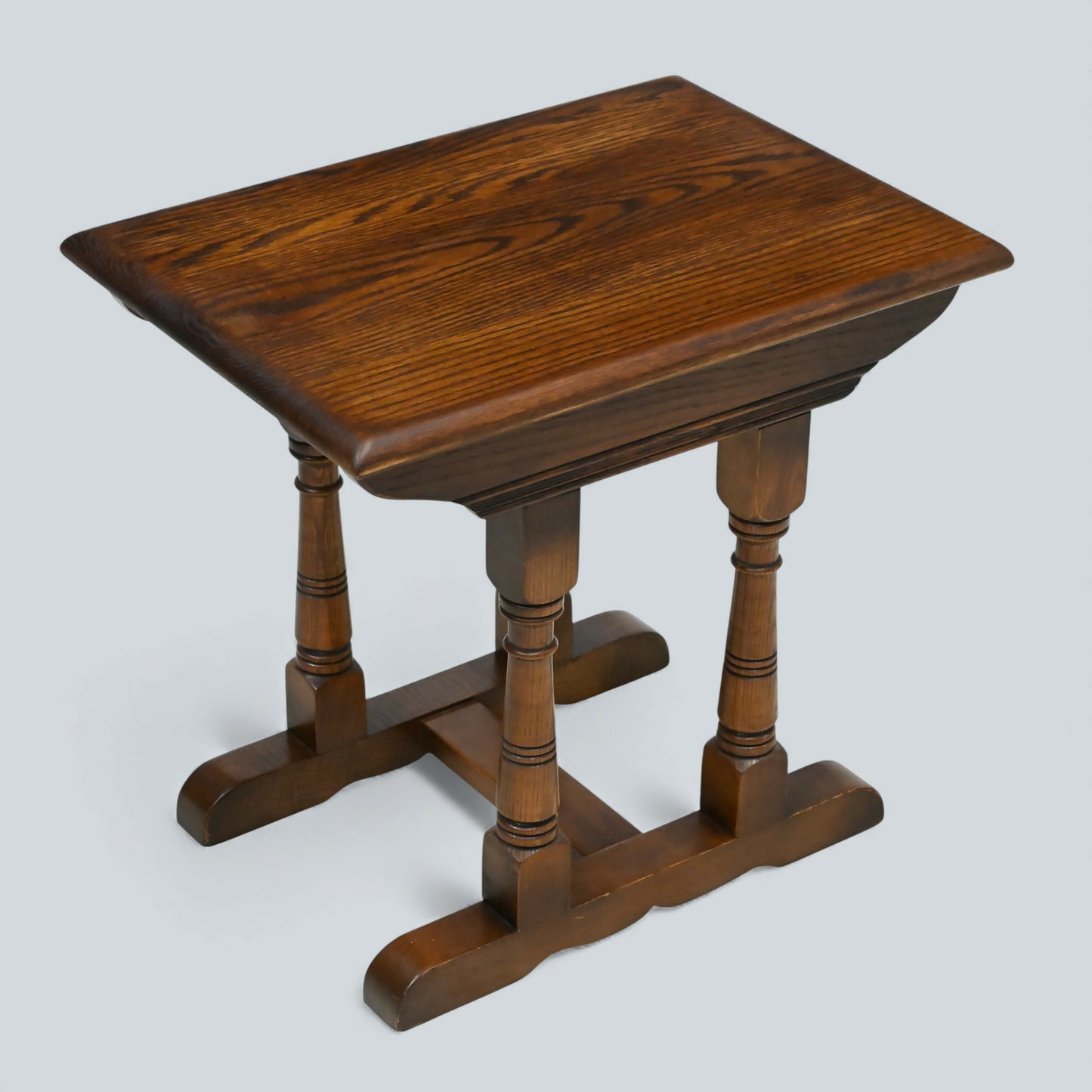 Old Charm Side Table Solid Oak Tapered Ring Turned Legs Sturdy FREE UK Delivery. SBR11012/0310E