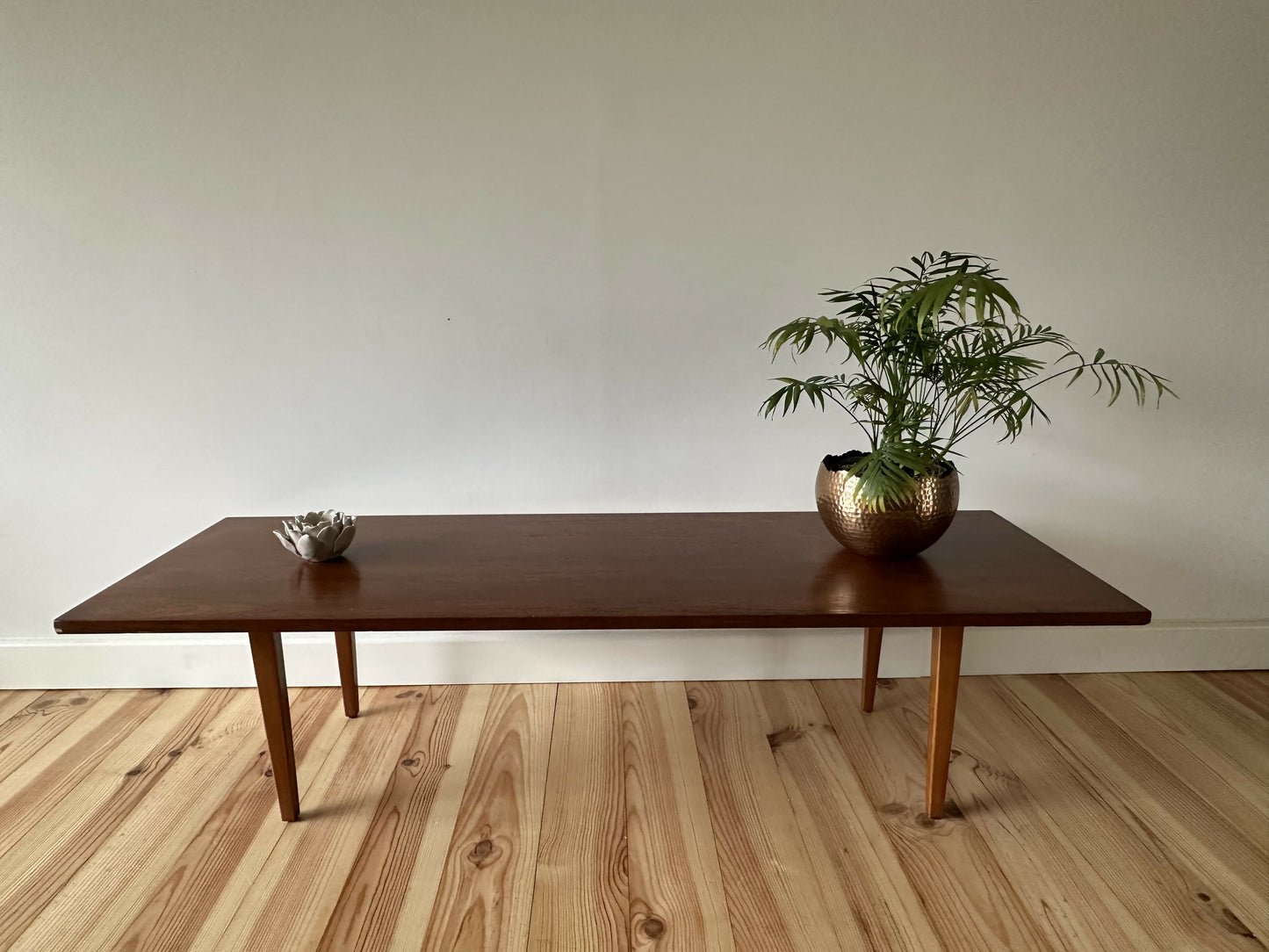 Mid Century Teak Coffee Table 1960's Tapered Legs