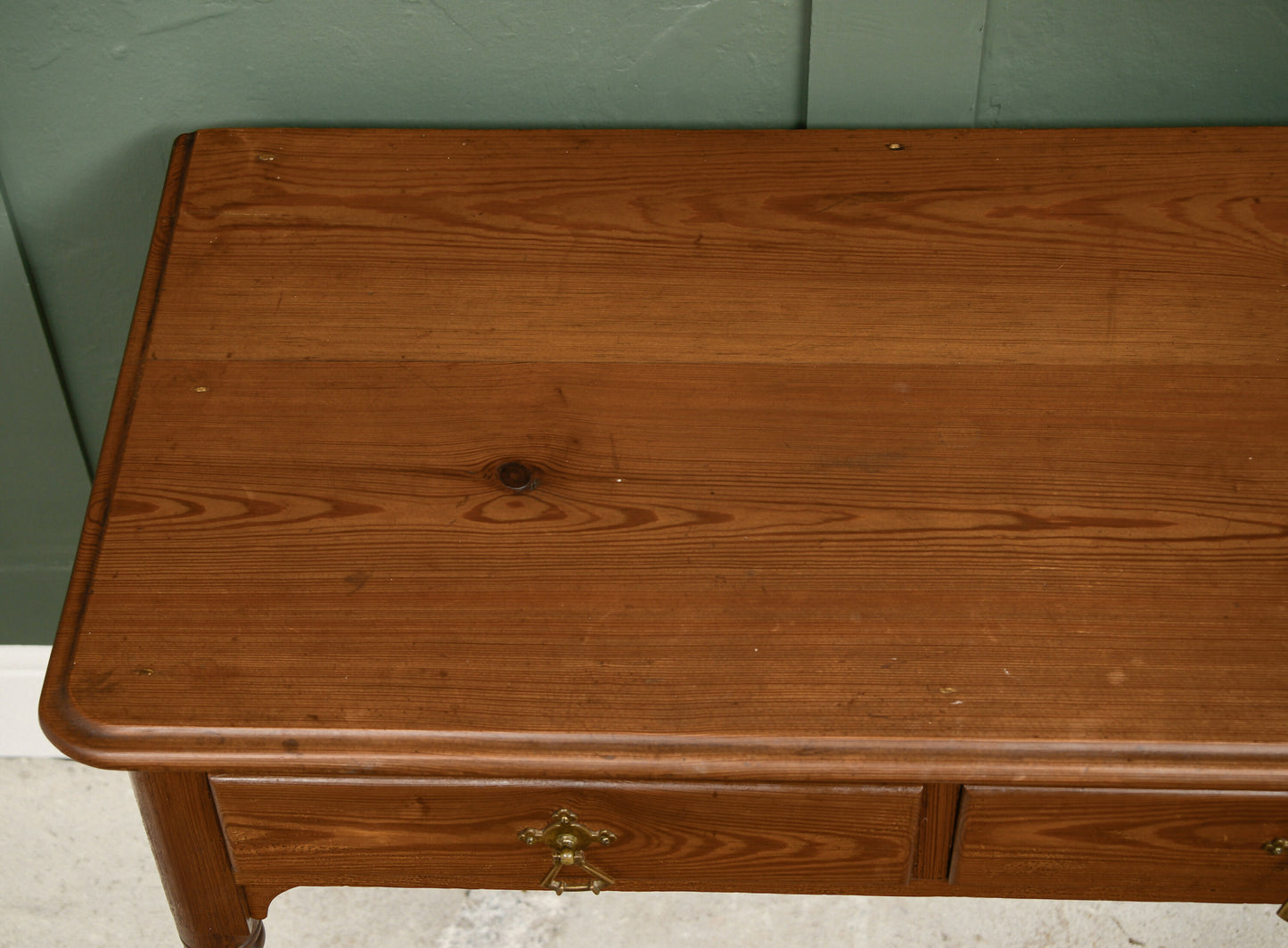 Pitch Pine Console Table / Writing Desk - Arts & Crafts