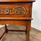 Reproduction ‘Old Charm’ Carved Oak Side Table / Lamp Table with Drawer