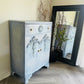 Vintage Tallboy Hand Painted Blue and White