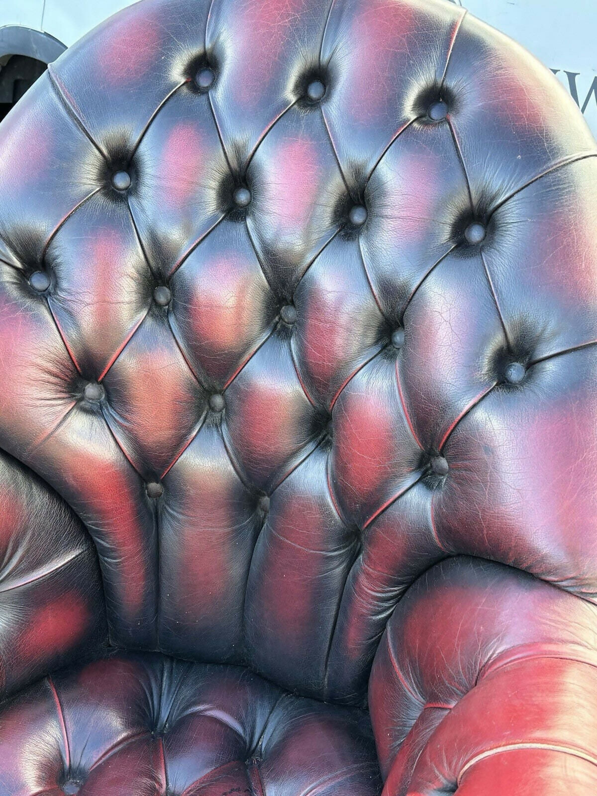 Vintage Red Leather Chesterfield Directors Swivel Armchair