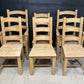 Set 6 Bleached Oak Farmhouse Dining Chairs
