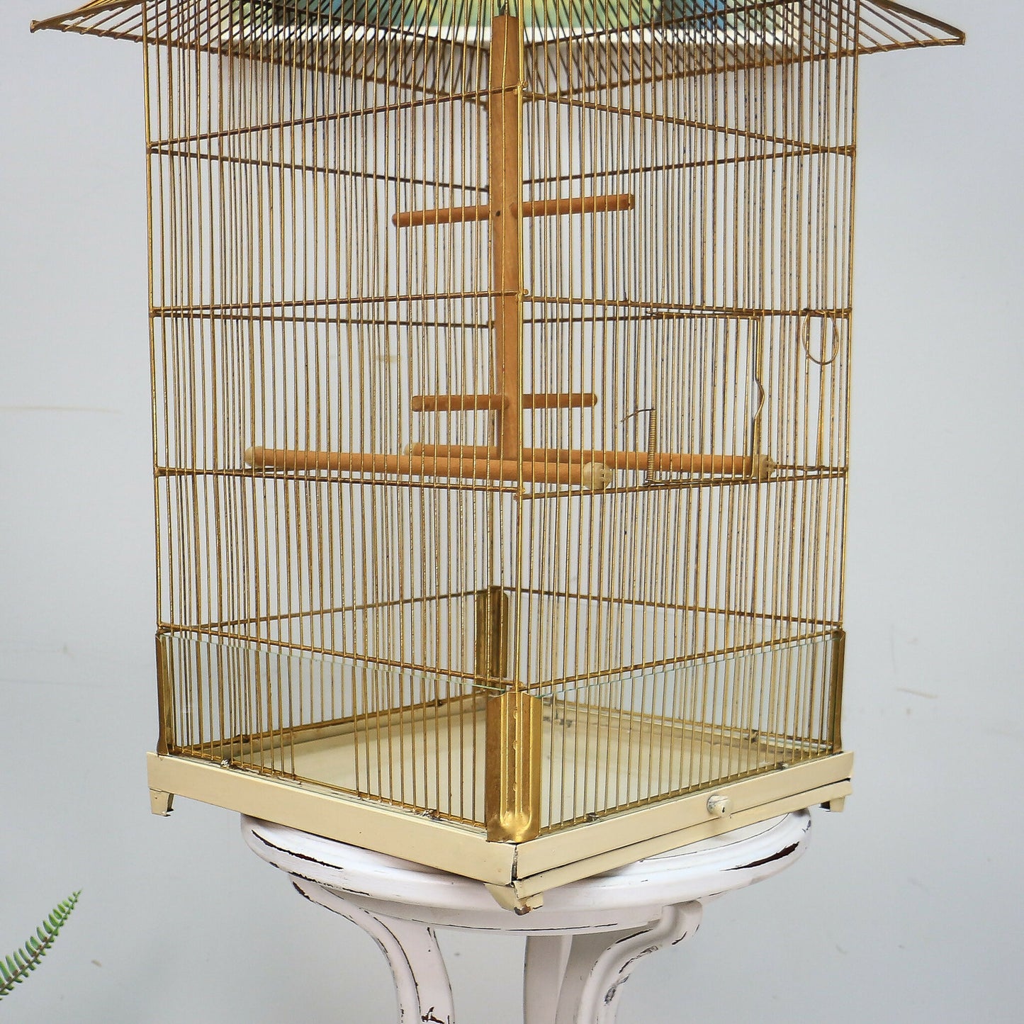 Vintage Bird Cage in Gold Colour Pagoda Style