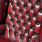 Red Leather Chesterfield Buttoned Back Armchair