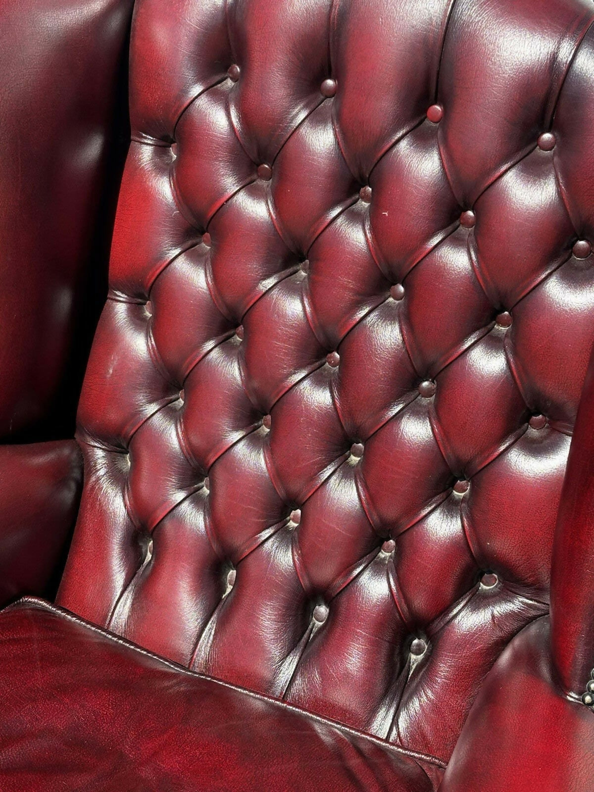 Red Leather Chesterfield Buttoned Back Armchair