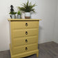 Profesionally Sprayed 2 X yellow Stag Minstrel 4 Drawer Bedside Tables (pair)
