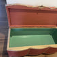 Mid century Ottoman living restored. Brick red chalk paint. Original gold trim. Matching new fabric