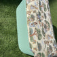 beautiful green repainted mid century storage seat/ ottoman. You choose the fabric from select given.