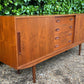 Danish Teak Mid Century Sideboard with Sliding Doors by Clausen and Son