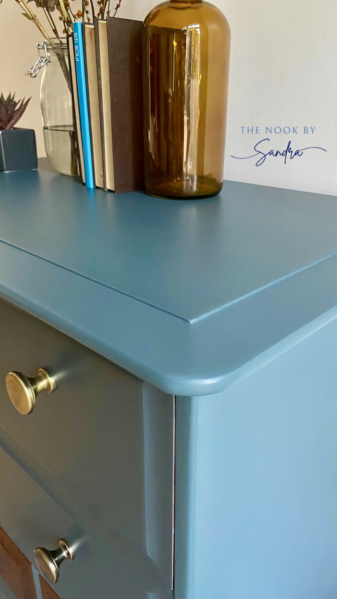 Stag Minstrel Chest of Drawers Upcycled in Two-Tone of Blue