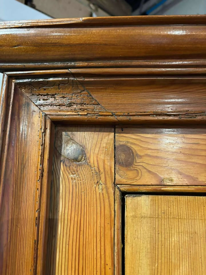 Victorian Stripped Pine Floor Standing Corner Cupboard c.1880