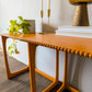 Pair of Bright Orange Side Tables/End Tables with Bobbin Details