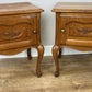 Pair of Bedside Tables Vintage French Louis Oak Nightstands Cabinets LOT 6211