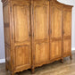 Wardrobe Vintage French Louis XVI Style Oak Four Door Carved Armoire LOT 6099